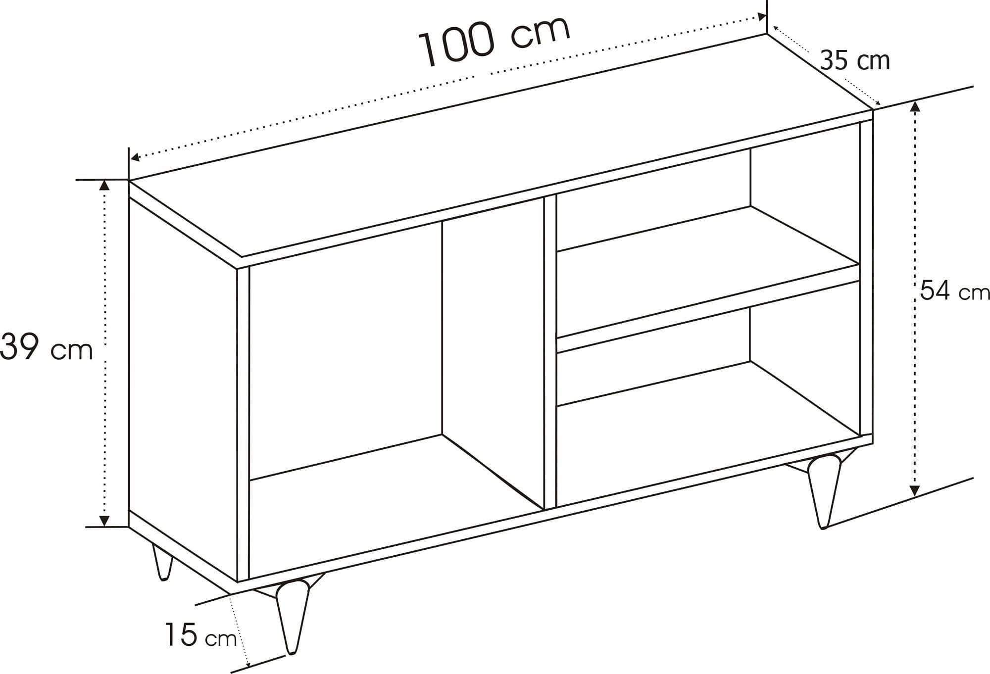 Comoda TV din pal, Zisino Antracit, l100xA35xH54 cm (3)