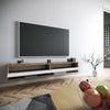 Comoda TV suspendata din pal, cu 2 usi, Future FR9 - AW Large Alb / Natural, l180xA31,6xH29,1 cm - SomProduct Romania