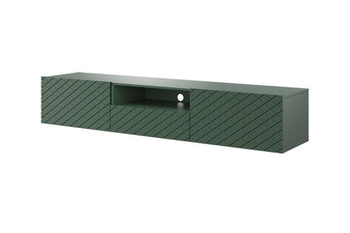 Bogart Comoda TV suspendata din pal si MDF, cu 1 sertar si 2 usi, Scalia 190-2K1SZ Verde, l190xA42xH34 cm