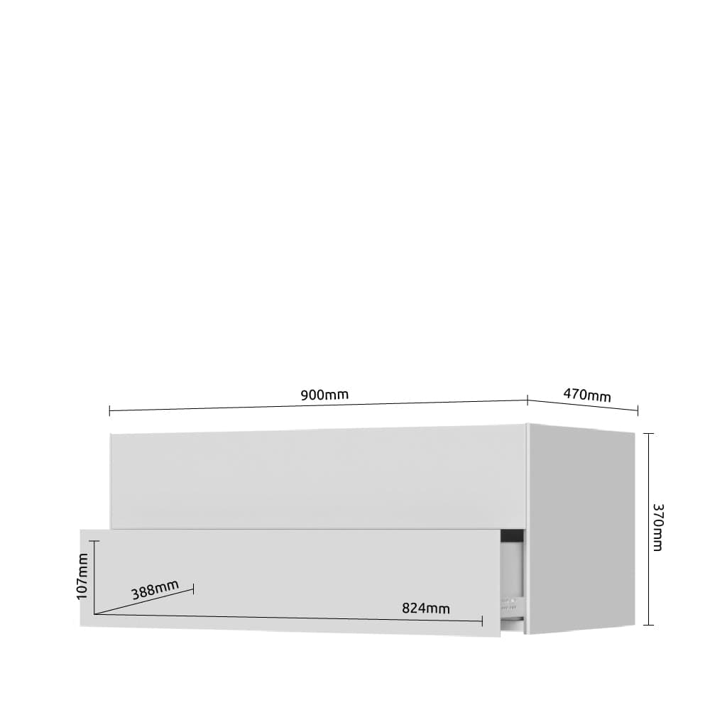 Comoda TV suspendata din pal si MDF, cu 2 sertare, Sky TV90-2F/S45 Crem , l90xA47xH37 cm (6)