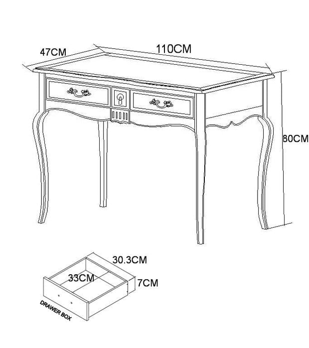 Consola din lemn, cu 3 sertare, Venero Maro, l110xA47xH80 cm (1)