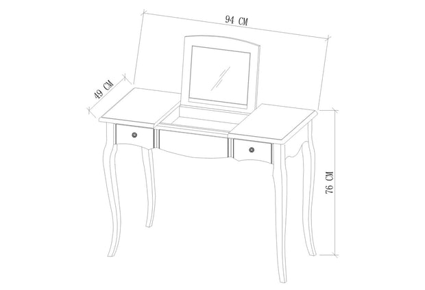 Consola din lemn si furnir, cu 2 sertare, Dijon Crem, l100xA49xH77 cm (5)