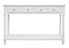 Consola din MDF, cu 4 sertare, Blanc Alb, l121,5xA41xH78,5 cm - SomProduct Romania