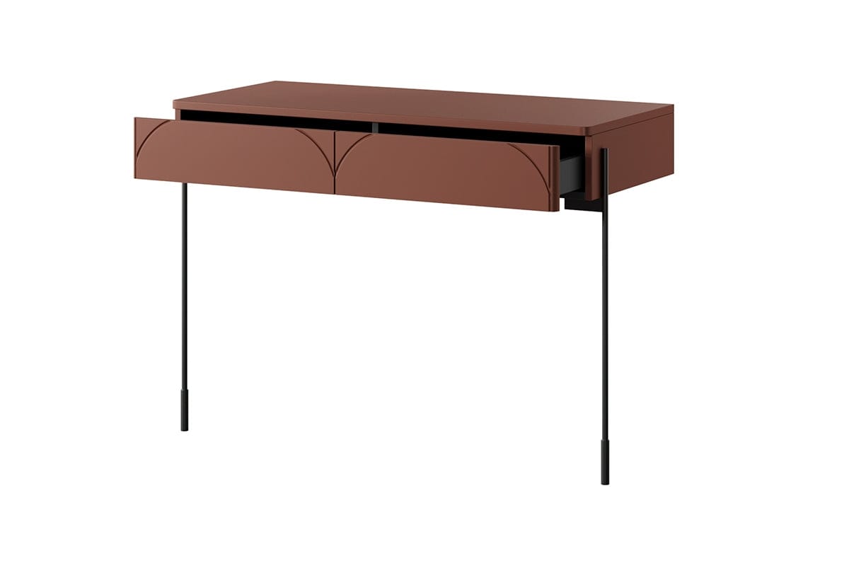 Bogart Consola din MDF si metal, cu 2 sertare, Sonatia 100-2SZ Burgundy / Negru, l104xA45xH82 cm