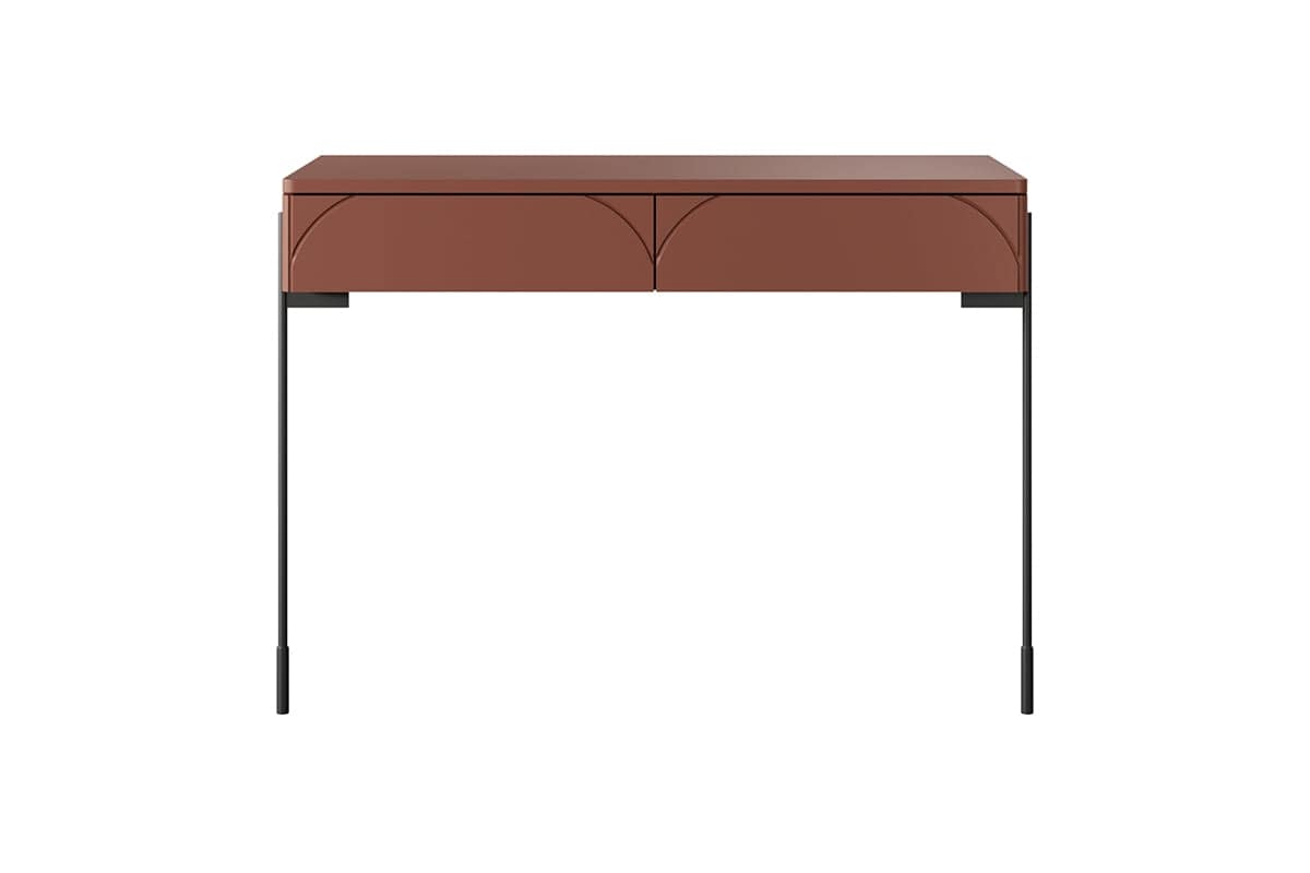 Bogart Consola din MDF si metal, cu 2 sertare, Sonatia 100-2SZ Burgundy / Negru, l104xA45xH82 cm