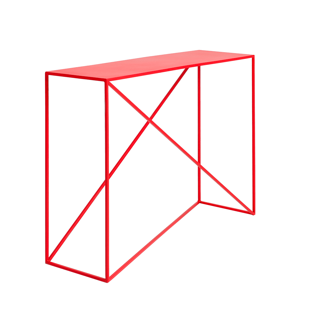 Consola din metal, Memo Rosu / Auriu, l100xA30xH75 cm