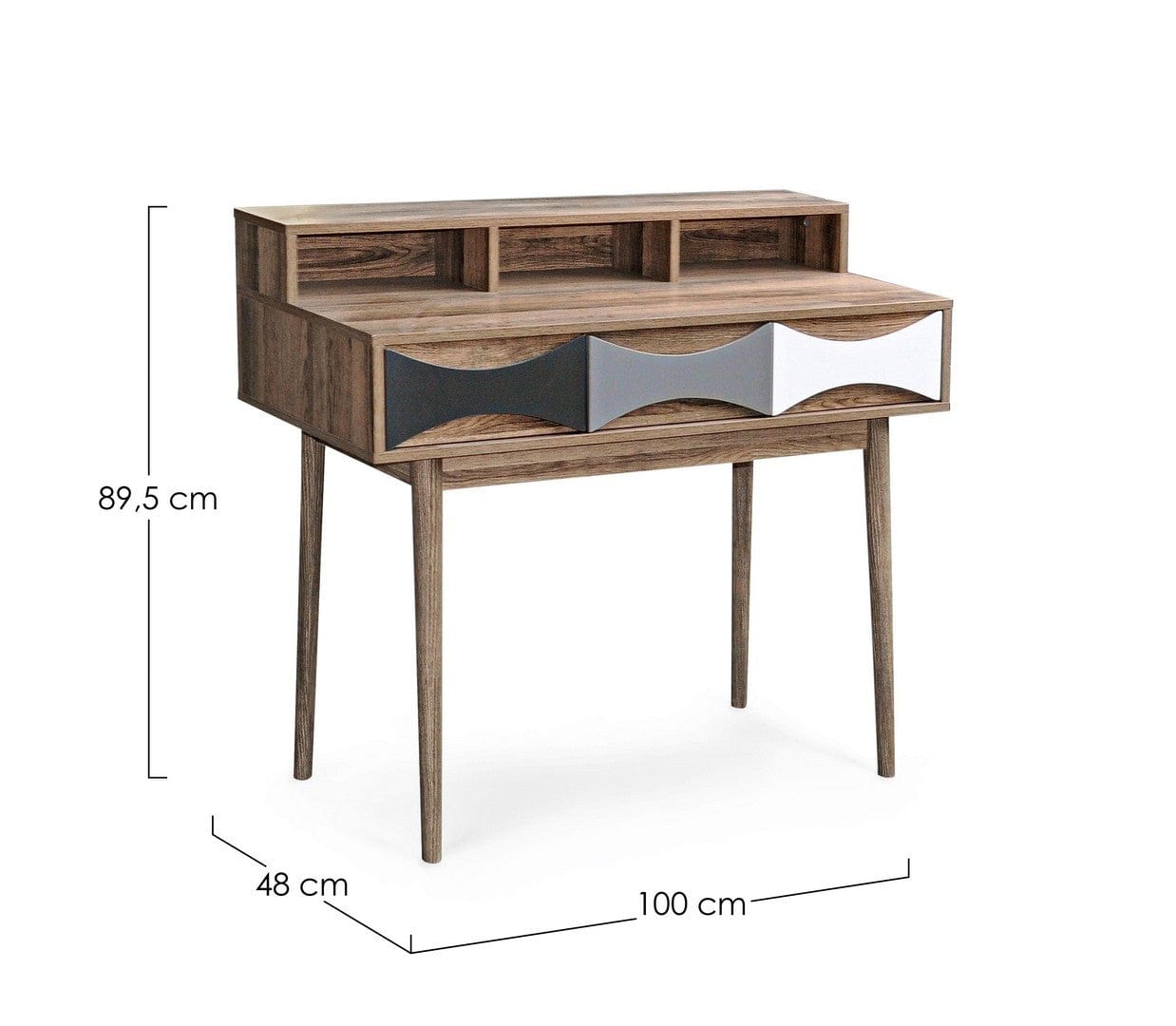 Consola din pal, lemn si MDF, cu 3 sertare, Dioniso Natural, l100xA48xH89,5 cm (1)