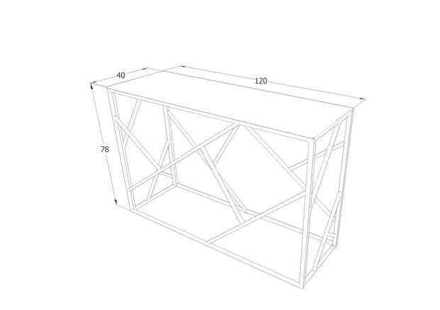 Consola din sticla si metal, Estacio C II Alb / Auriu, l120xA40xH78 cm (6)