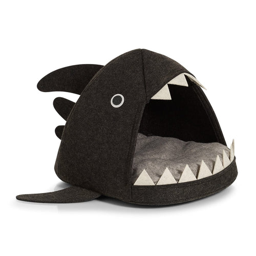 Cort de joaca pentru pisici, din pasla, Shark Cat Antracit, L45xl38xH34 cm