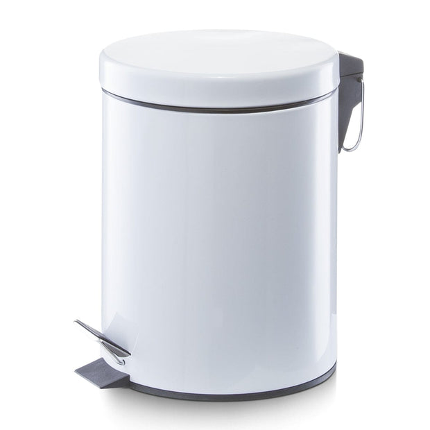 Cos de gunoi cu pedala, Metal White, 5L