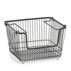 Cos metalic pentru depozitare si organizare cu manere, Rack Storage Large Negru, L32xl27xH21,5 cm (3)