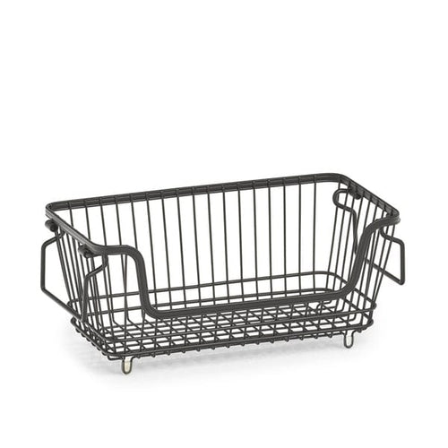 Cos metalic pentru depozitare si organizare cu manere, Rack Storage Small Negru, L32xl16,5xH14,5 cm