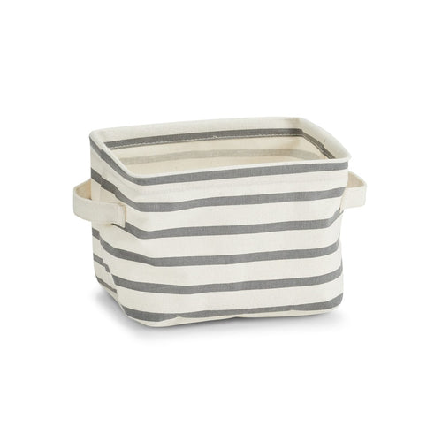 Cos pentru depozitare din panza, Grey Stripes, l21xA17xH14 cm