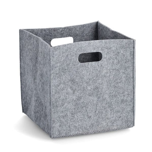 Cos pentru depozitare si organizare cu manere, din pasla, Storage Filz Square Gri, L32xl32xH32 cm