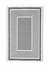 Covor de exterior, Kashan Rectangle Alb / Negru & BIZZZT-RUG-KASHAN-RECTANGLE-WHITE-BLACK