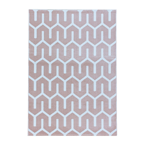 Covor din PP Costa 3524 Geometric Roz - SomProduct Romania