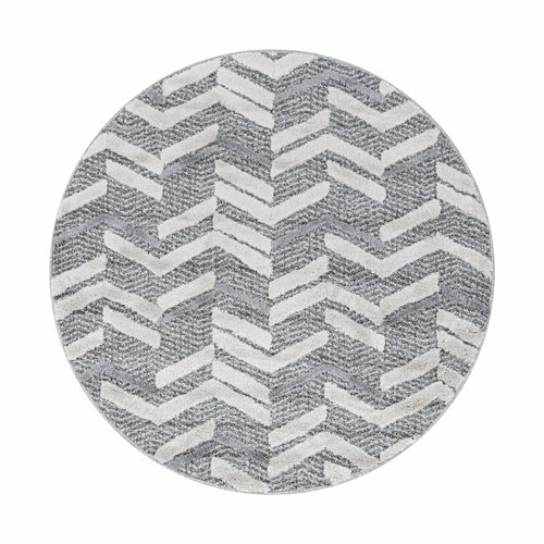 Ayyildiz Teppiche 120 X 120 cm Covor din PP Pisa 4705 Round Berber Design Gri