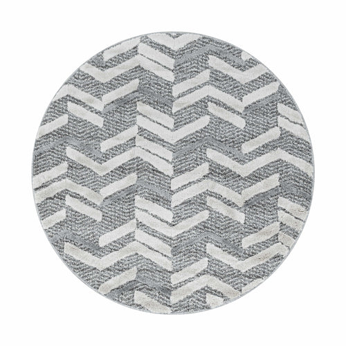 Ayyildiz Teppiche 120 X 120 cm Covor din PP Pisa 4705 Round Berber Design Gri