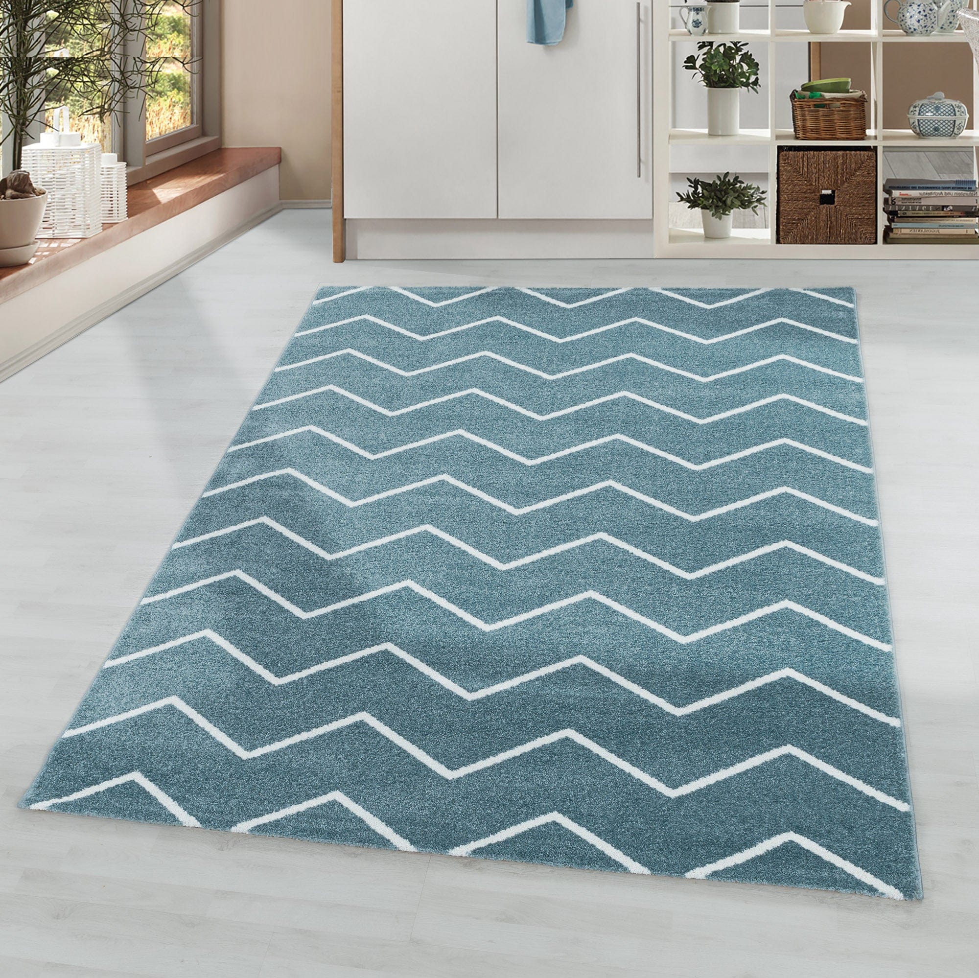 Ayyildiz Teppiche Covor din PP Rio 4602 Chevron Design Albastru