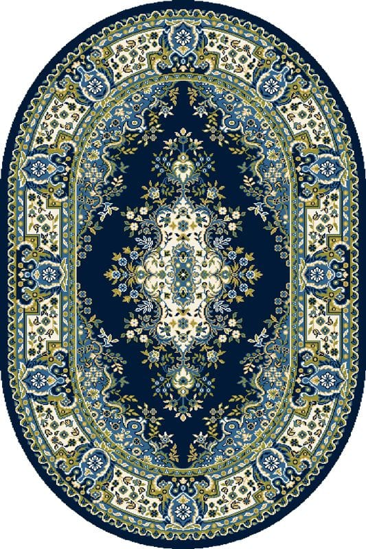 Agnella 170 x 120 cm Covor Fatima Navy Blue Oval, Wilton