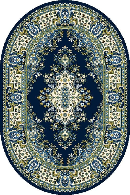 Agnella 170 x 120 cm Covor Fatima Navy Blue Oval, Wilton