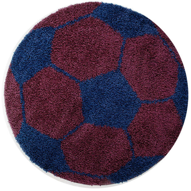 Covor pentru copii din PP Fun 6001 Round Football Bleumarin & AYYTPCH-FUN6001NAVY-ROUND