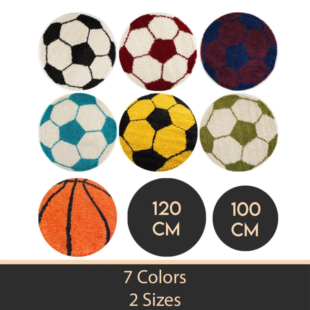 Covor pentru copii din PP Fun 6001 Round Football Bleumarin (6)