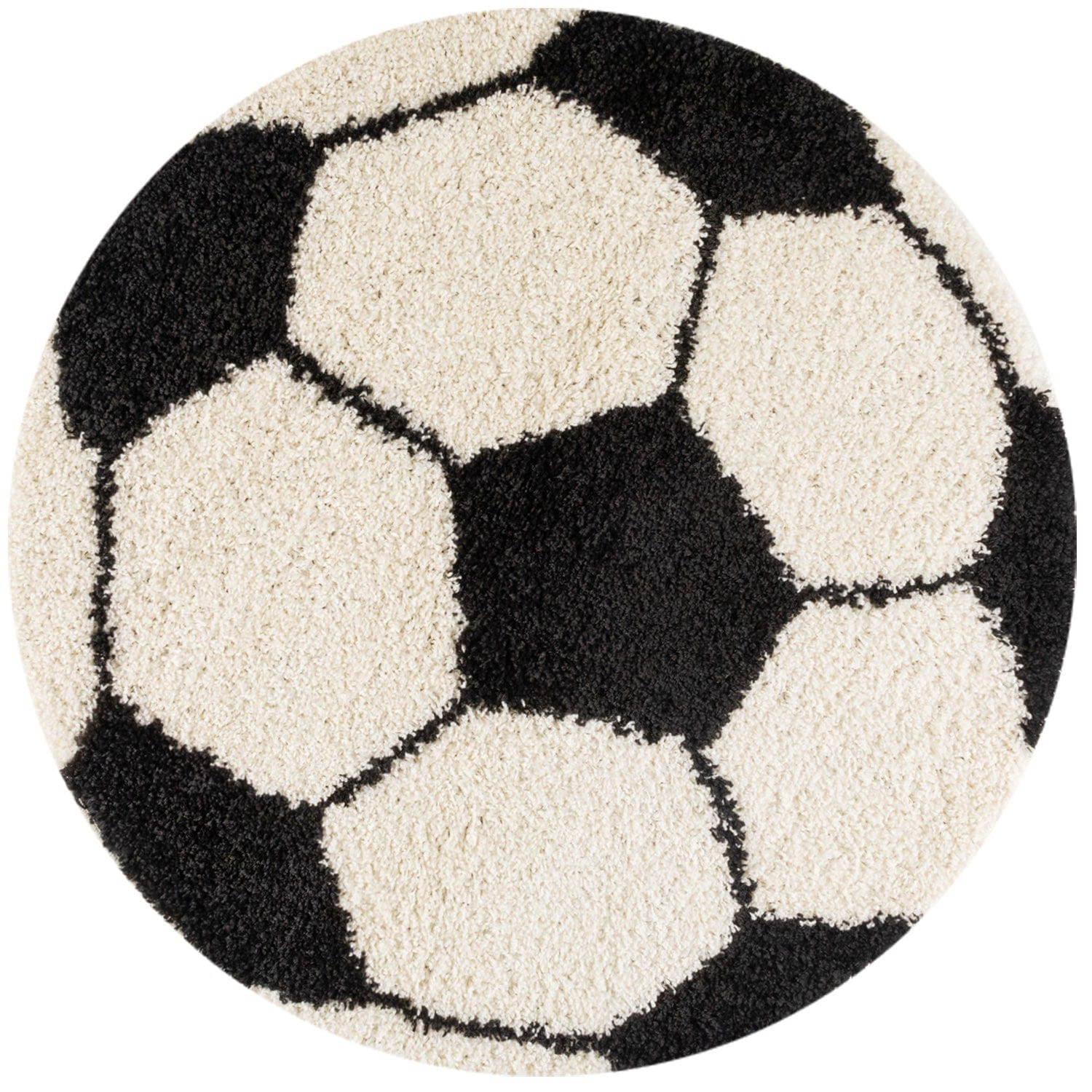 Covor pentru copii din PP Fun 6001 Round Football Negru & AYYTPCH-FUN6001BLACK-ROUND