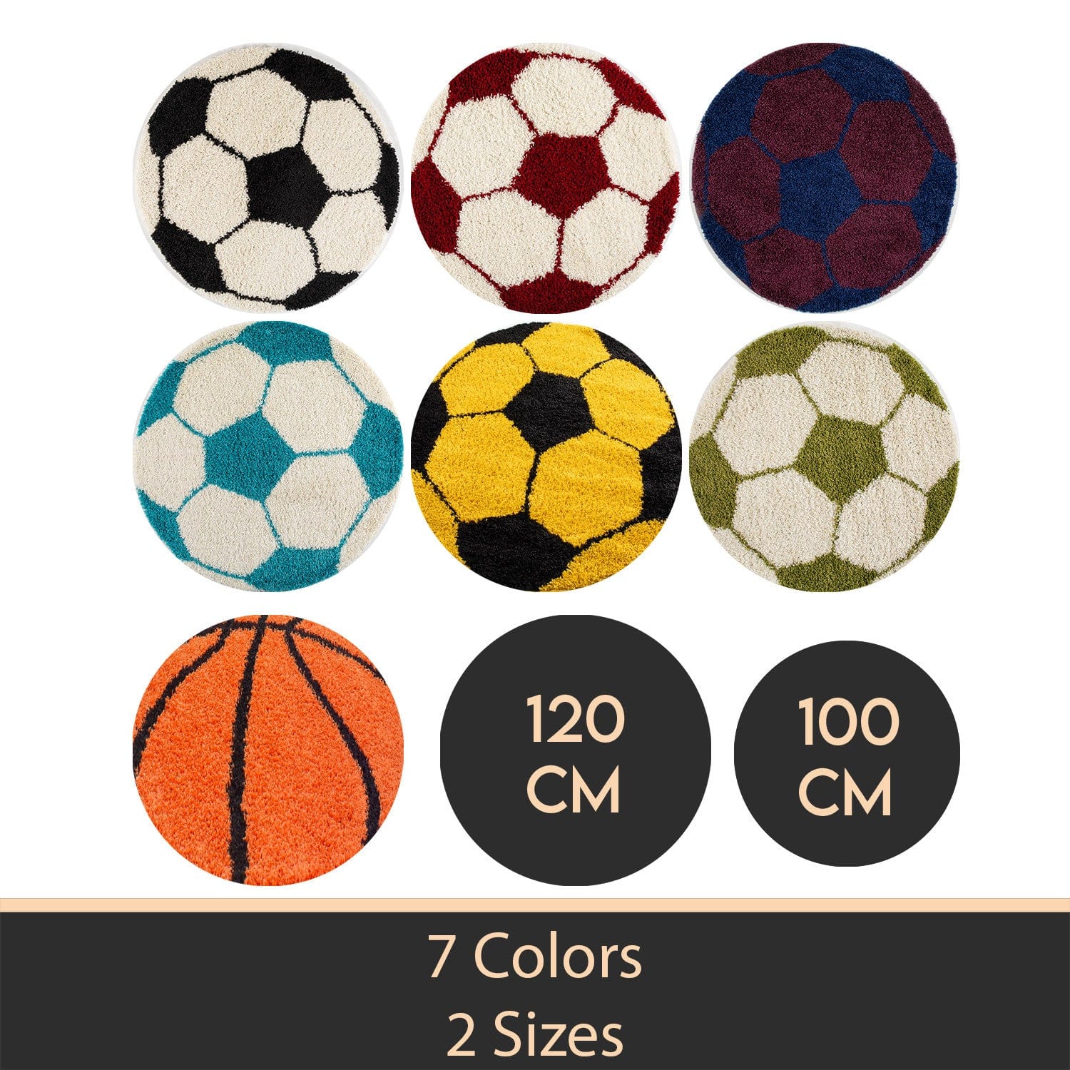 Covor pentru copii din PP Fun 6001 Round Football Negru (6)