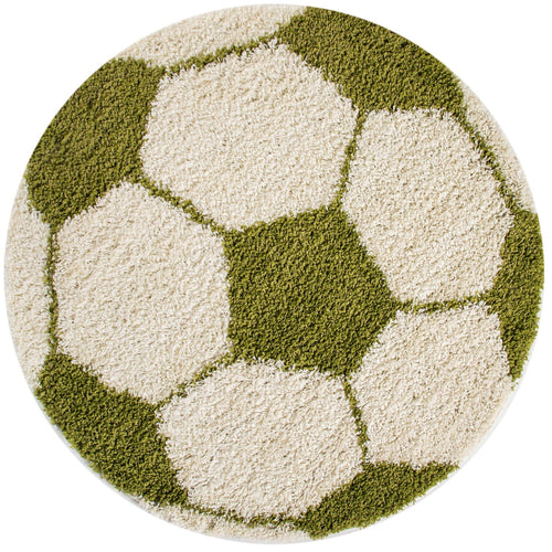 Covor pentru copii din PP Fun 6001 Round Football Verde & AYYTPCH-FUN6001GREEN-ROUND