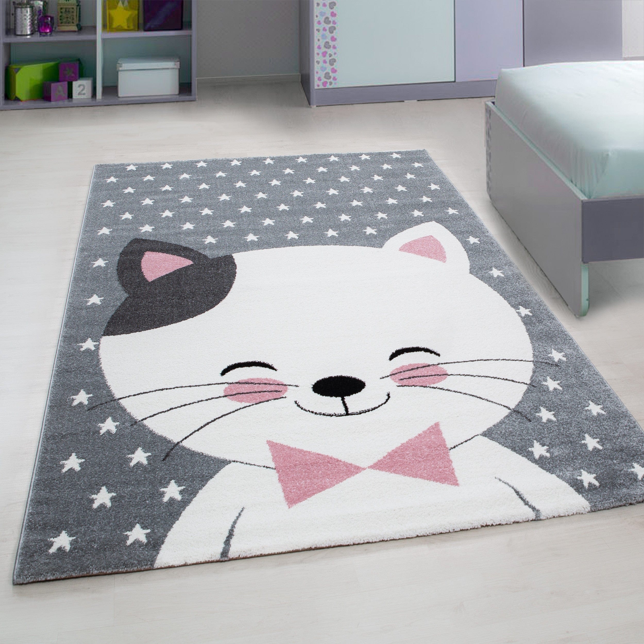 Covor pentru copii din PP Kids 0550 Cute Cat Roz (1)