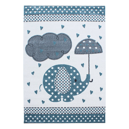 Covor pentru copii din PP Kids 0570 Elephant Albastru & AYYTPCH-KIDS0570BLUE & AYYTPCH-KIDS0570BLUE