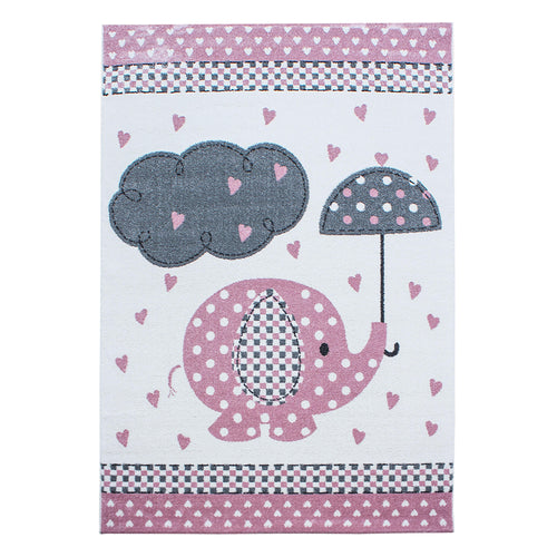 Covor pentru copii din PP Kids 0570 Elephant Roz & AYYTPCH-KIDS0570PINK & AYYTPCH-KIDS0570PINK