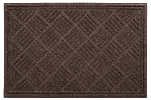 Covoras de intrare, din cauciuc reciclat, 45 x 75 cm, Contours Parquet Maro