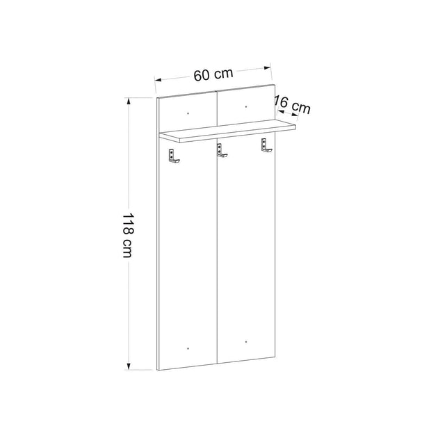 Cuier cu etajera din pal, Noah 7192 Alb, l60xA16xH118 cm (6)