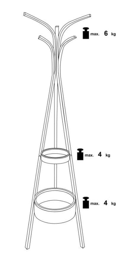 Cuier din lemn si bambus, Wes63 Natural, l52xA52xH177 cm (7)