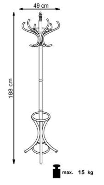 Cuier din lemn, Wes30 Alb, l49xA49xH188 cm (1)