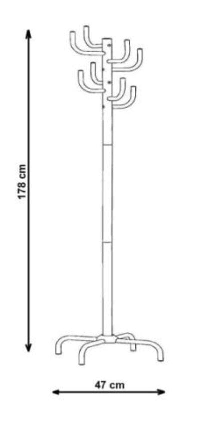 Cuier din metal, Wes11 Negru, l48xA48xH176 cm (1)