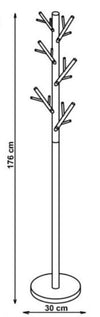 Cuier din metal, Wes33 Alb, Ø30xH176 cm (1)