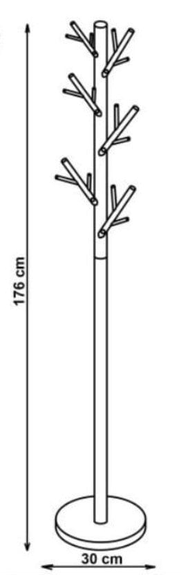 Cuier din metal, Wes33 Alb, Ø30xH176 cm (1)