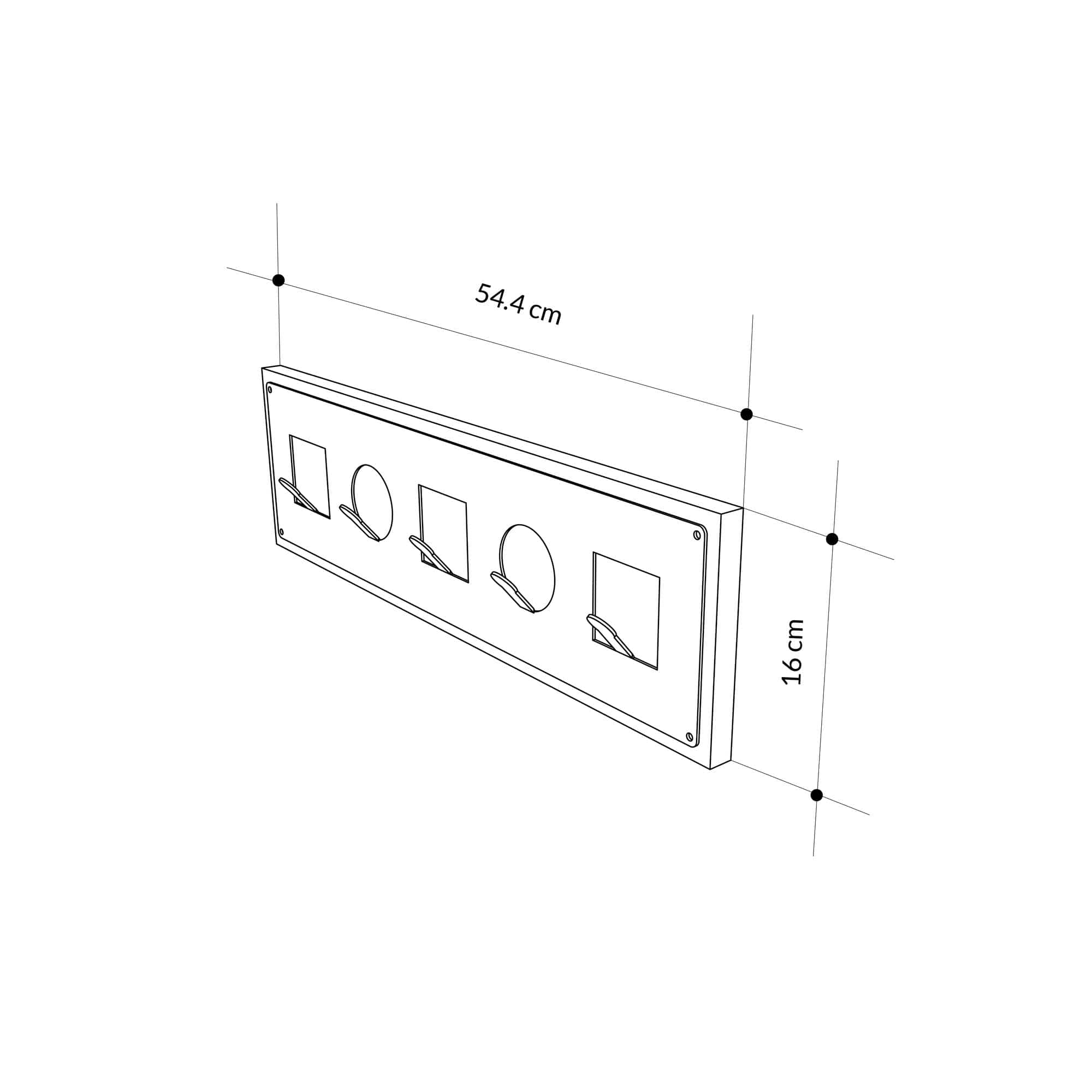 Cuier suspendat din metal, Icon Stejar, l54,2xA2xH16 cm (5)