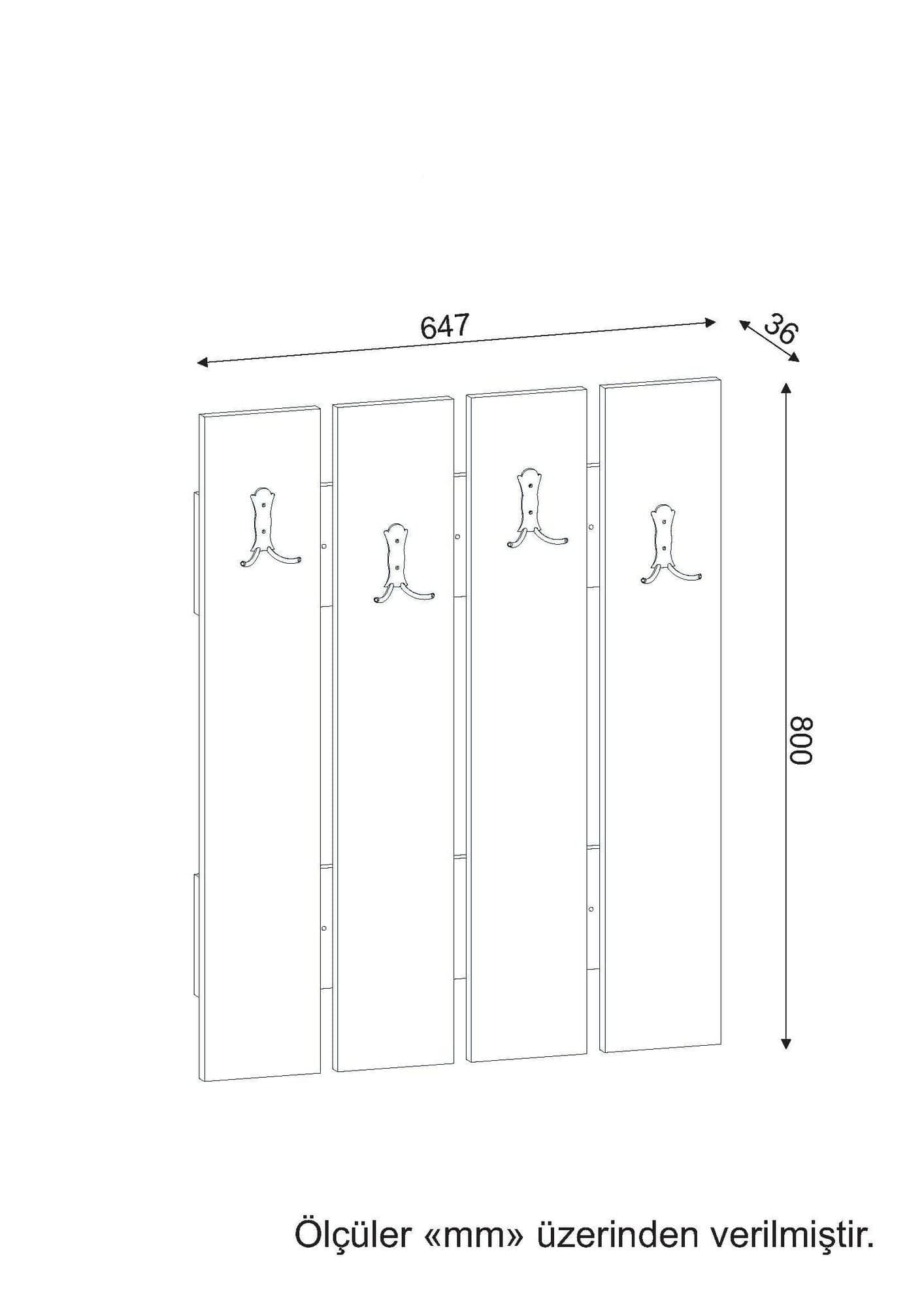 Cuier suspendat din pal, Anita Nuc, l64,7xA3,6xH80 cm (4)