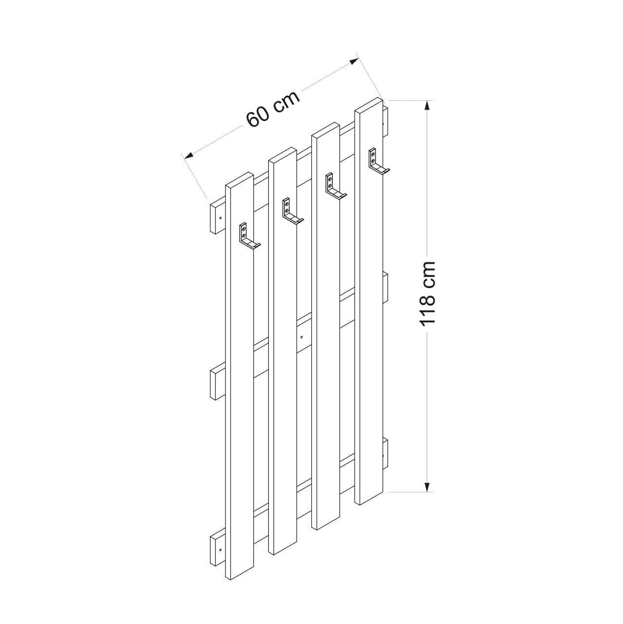 Cuier suspendat din pal, Noah 7190 Alb, l60xA4xH118 cm (6)