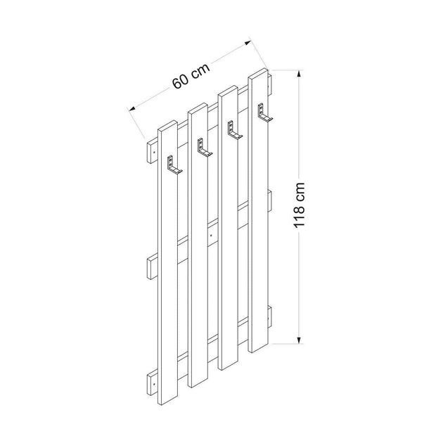 Cuier suspendat din pal, Noah 7190 Alb, l60xA4xH118 cm (6)