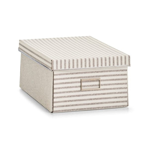 Cutie decorativa pentru depozitare, din carton, Stripes Large Bej, L36xl25xH15 cm