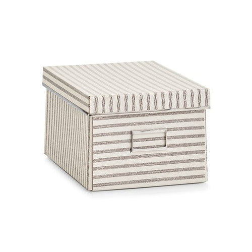 Zeller Cutie decorativa pentru depozitare, din carton, Stripes Small Bej, L28xl21xH15 cm