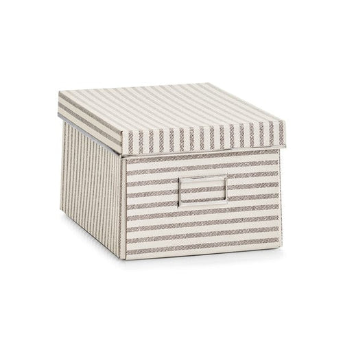 Cutie decorativa pentru depozitare, din carton, Stripes Small Bej, L28xl21xH15 cm