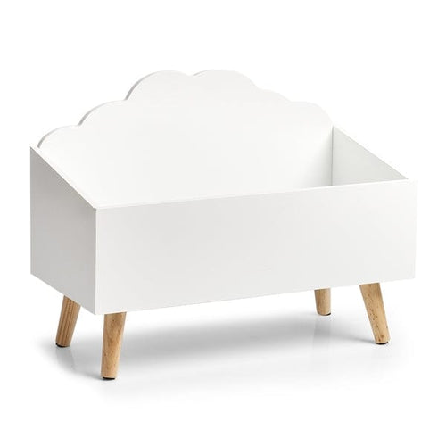 Cutie depozitare jucarii, din lemn si MDF, Cloud Alb / Natural, l58xA28xH45 cm