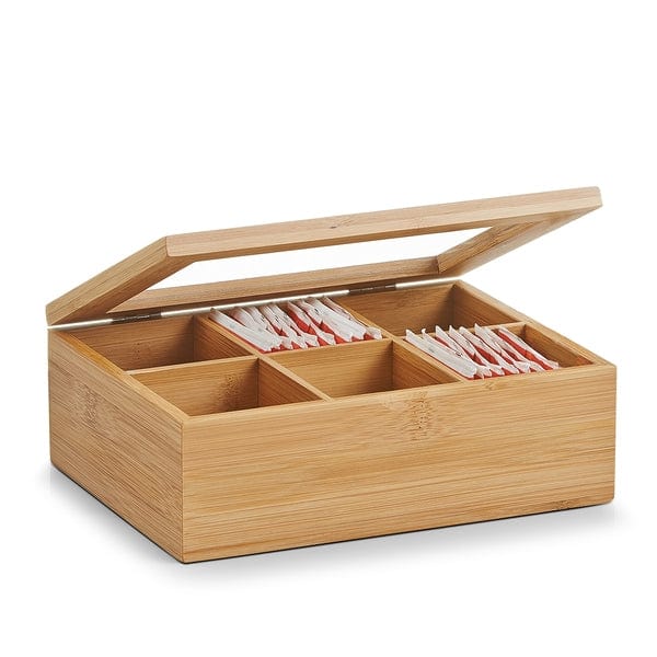 Cutie depozitare pentru ceai, Bamboo III Natural, 6 compartimente, l21xA16xH7,5 cm (1)