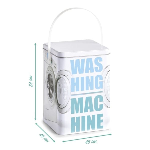 Cutie pentru depozitare detergent, din metal, Washing Machine Multicolor, L15xl15xH21 cm (2)